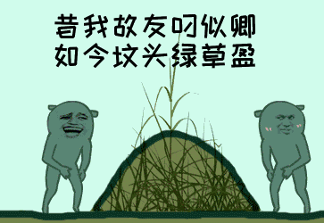 点击进入“双人版吟诗恶搞坟头蹦迪(昔我故友叼似卿 如今坟头绿草盈)”表情图制作 双人版吟诗恶搞坟头蹦迪(昔我故友叼似卿 如今坟头绿草盈)表情图制作
