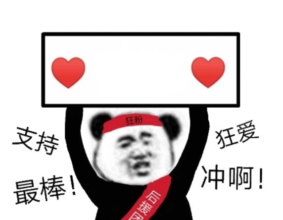 狂热粉丝后援团举牌熊猫头